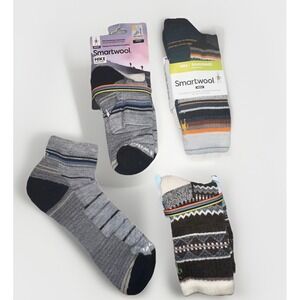 Smartwool Merino Wool Crew And Ankle Socks Lot of 4 Unisex Large Cushion NWT